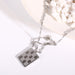 Wholesale Square Checkerboard Stainless Steel Necklace JDC-NE-Jif014 Necklaces 集沣 Steel color Wholesale Jewelry JoyasDeChina Joyas De China
