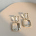 Wholesale square crystal white Earrings JDC-ES-BY-071 Earrings 宝钰 Wholesale Jewelry JoyasDeChina Joyas De China