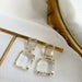 Wholesale square crystal white Earrings JDC-ES-BY-071 Earrings 宝钰 golden Wholesale Jewelry JoyasDeChina Joyas De China