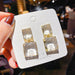 Wholesale square crystal white Earrings JDC-ES-BY-071 Earrings 宝钰 golden1 Wholesale Jewelry JoyasDeChina Joyas De China