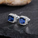 Wholesale square full diamond set green zircon stud earrings JDC-ES-Caos003 Earrings 曹适 03 Wholesale Jewelry JoyasDeChina Joyas De China