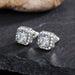 Wholesale square full diamond set green zircon stud earrings JDC-ES-Caos003 Earrings 曹适 Wholesale Jewelry JoyasDeChina Joyas De China