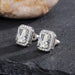 Wholesale square full diamond set green zircon stud earrings JDC-ES-Caos003 Earrings 曹适 Wholesale Jewelry JoyasDeChina Joyas De China