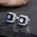 Wholesale square full diamond set green zircon stud earrings JDC-ES-Caos003 Earrings 曹适 Wholesale Jewelry JoyasDeChina Joyas De China