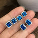 Wholesale square full diamond set green zircon stud earrings JDC-ES-Caos003 Earrings 曹适 Wholesale Jewelry JoyasDeChina Joyas De China