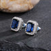 Wholesale square full diamond set green zircon stud earrings JDC-ES-Caos003 Earrings 曹适 Wholesale Jewelry JoyasDeChina Joyas De China