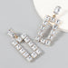 Wholesale square glass diamond alloy earrings JDC-ES-JL075 Earrings JoyasDeChina white Wholesale Jewelry JoyasDeChina Joyas De China