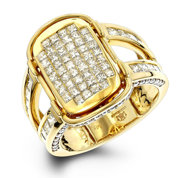 Wholesale Square Gold Color Zircon Alloy Rings JDC-RS-WN-086 Rings 薇妮 gold NO.5 Wholesale Jewelry JoyasDeChina Joyas De China