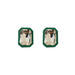 Wholesale Square Green Rhinestone Earrings JDC-ES-BY-046 Earrings 宝钰 Wholesale Jewelry JoyasDeChina Joyas De China