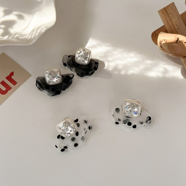 Wholesale square pearl color diamond earrings JDC-ES-MS189 Earrings JoyasDeChina Wholesale Jewelry JoyasDeChina Joyas De China