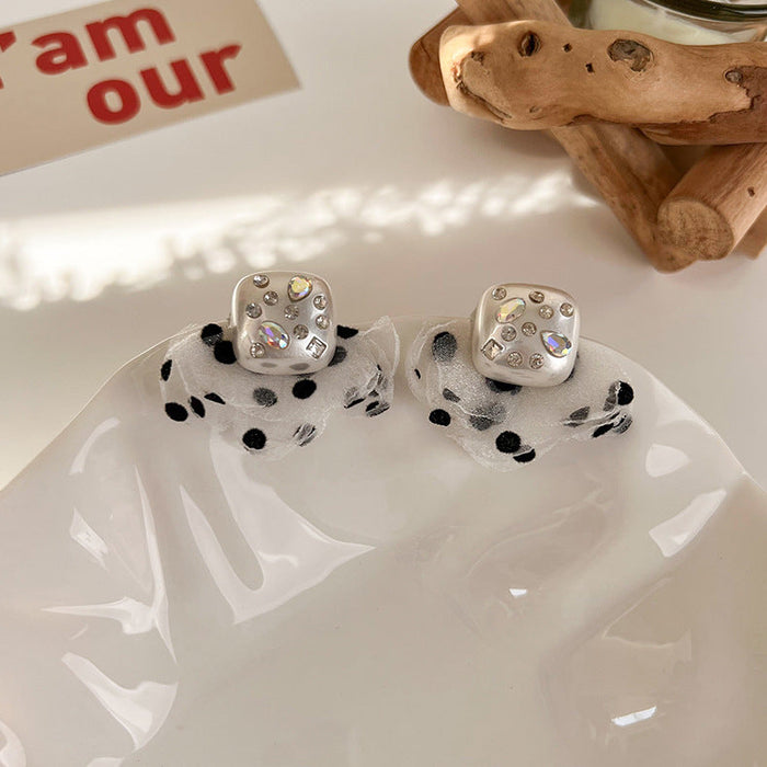 Wholesale square pearl color diamond earrings JDC-ES-MS189 Earrings JoyasDeChina A white Wholesale Jewelry JoyasDeChina Joyas De China