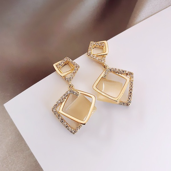 Wholesale square pendant alloy earrings JDC-ES-RL201 Earrings JoyasDeChina Wholesale Jewelry JoyasDeChina Joyas De China