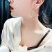 Wholesale Square Silver Rhinestone Earrings JDC-ES-BY-121 Earrings 宝钰 Wholesale Jewelry JoyasDeChina Joyas De China