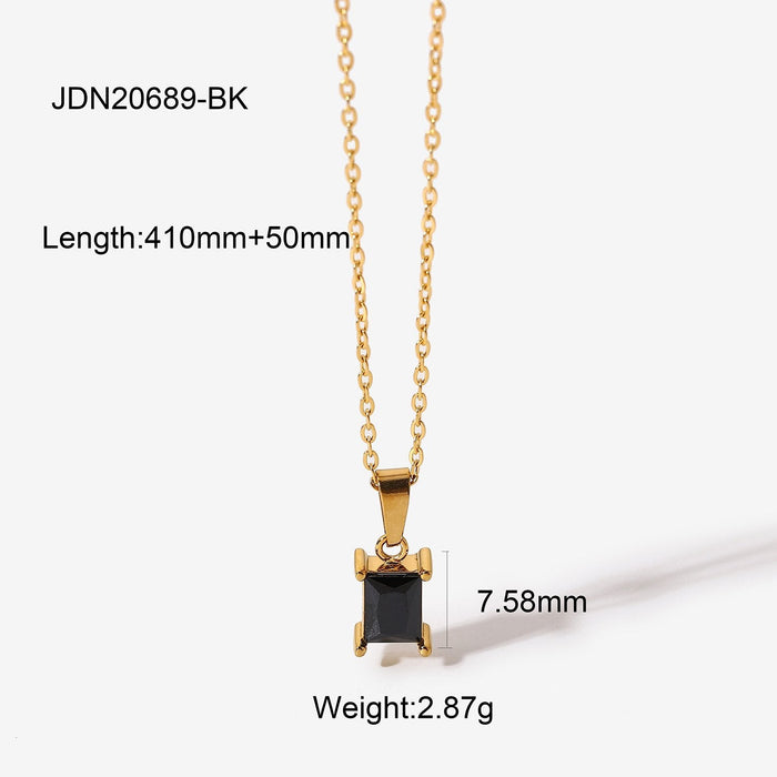 Wholesale Square zircon pendant necklace JDC-NE-JD120 necklaces JoyasDeChina BK Wholesale Jewelry JoyasDeChina Joyas De China