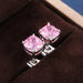 Wholesale square zircon stud earrings JDC-ES-Caos005 Earrings 曹适 Wholesale Jewelry JoyasDeChina Joyas De China