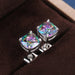 Wholesale square zircon stud earrings JDC-ES-Caos005 Earrings 曹适 Wholesale Jewelry JoyasDeChina Joyas De China