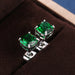 Wholesale square zircon stud earrings JDC-ES-Caos005 Earrings 曹适 E606 green Wholesale Jewelry JoyasDeChina Joyas De China