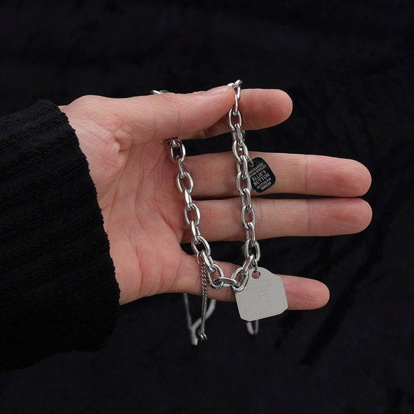 Wholesale Stackable Necklaces Stainless Steel Sweater Chain pack of 2 JDC-NE-QZ006 Necklaces JoyasDeChina Wholesale Jewelry JoyasDeChina Joyas De China