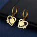 Wholesale stainless steel 18K Gold Heart Earrings JDC-ES-Mingm029 Earrings 敏萌 Wholesale Jewelry JoyasDeChina Joyas De China