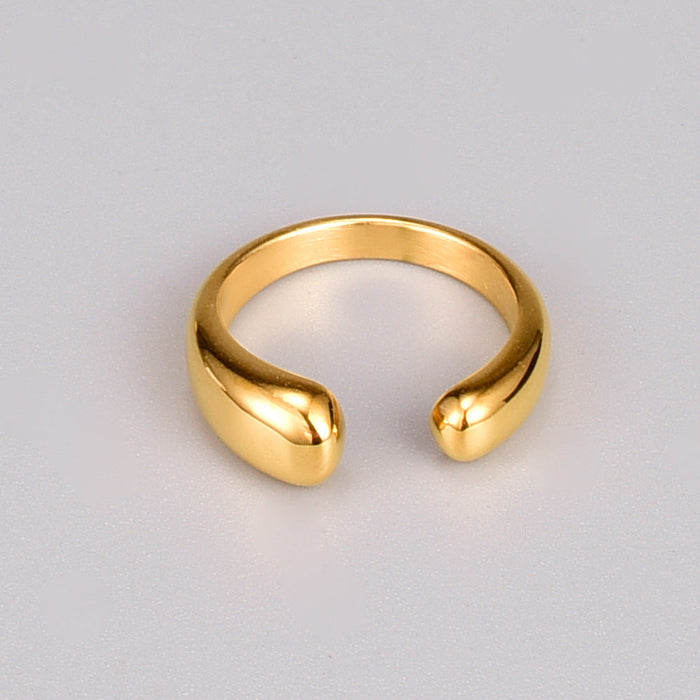 Wholesale stainless steel and titanium steeloval open rings JDC-RS-YS001 Rings JoyasDeChina 18K gold no.6 Wholesale Jewelry JoyasDeChina Joyas De China