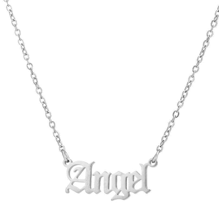 Wholesale stainless steel angel letter necklace JDC-NE-SS004 Necklaces 双硕 Wholesale Jewelry JoyasDeChina Joyas De China