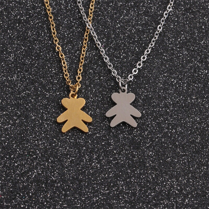 Wholesale Stainless Steel Bear Necklace JDC-NE-ChanX004 Necklaces 昌鑫 Wholesale Jewelry JoyasDeChina Joyas De China