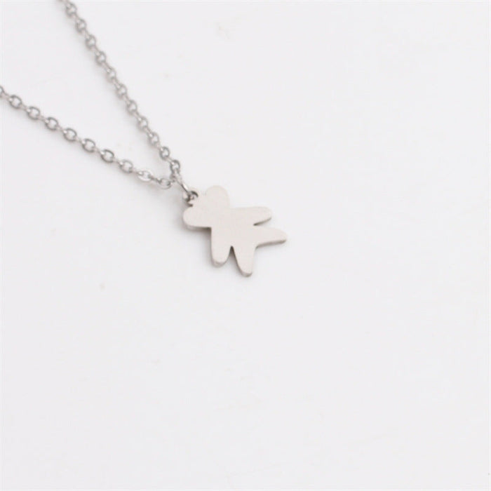 Wholesale Stainless Steel Bear Necklace JDC-NE-ChanX004 Necklaces 昌鑫 CX-SN00151QZ steel color Wholesale Jewelry JoyasDeChina Joyas De China