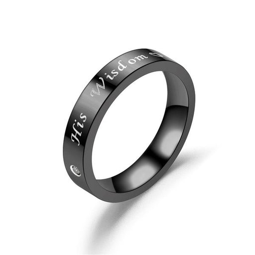Wholesale Stainless Steel Black Diamond Ring JDC-RS-TS043 Rings 腾穗 4MM His Wisdom5# Wholesale Jewelry JoyasDeChina Joyas De China