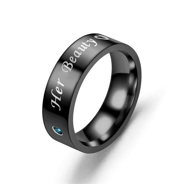 Wholesale Stainless Steel Black Diamond Ring JDC-RS-TS043 Rings 腾穗 6MMHer Beauty7# Wholesale Jewelry JoyasDeChina Joyas De China