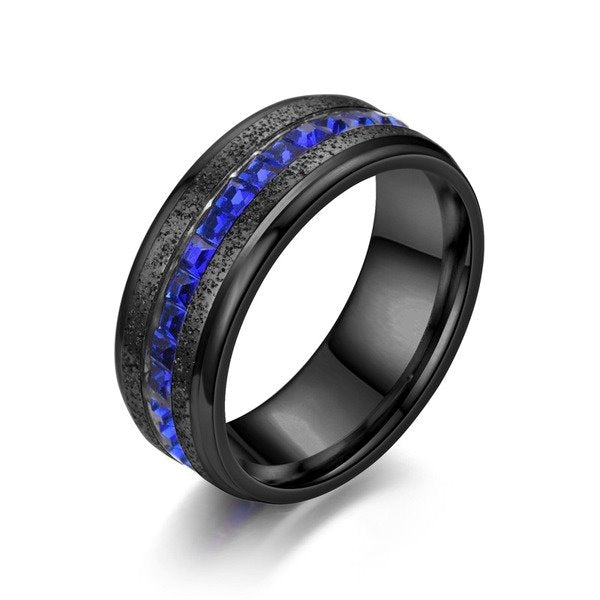 Wholesale Stainless steel blue dazzling ring JDC-RS-TS034 Rings 腾穗 Wholesale Jewelry JoyasDeChina Joyas De China