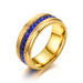 Wholesale Stainless steel blue dazzling ring JDC-RS-TS034 Rings 腾穗 8MMGolden Blue Diamond 7# Wholesale Jewelry JoyasDeChina Joyas De China