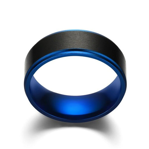 Wholesale Stainless Steel Blue Step Ring JDC-RS-TS026 Rings 腾穗 Wholesale Jewelry JoyasDeChina Joyas De China