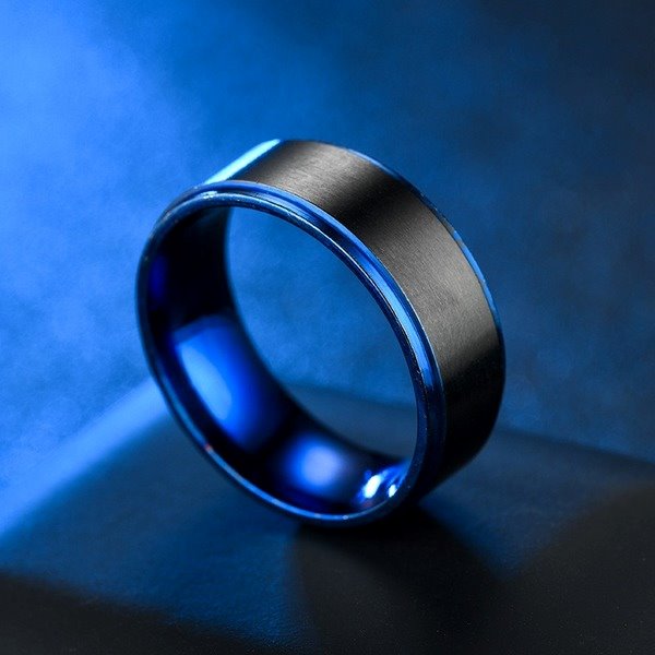 Wholesale Stainless Steel Blue Step Ring JDC-RS-TS026 Rings 腾穗 Wholesale Jewelry JoyasDeChina Joyas De China