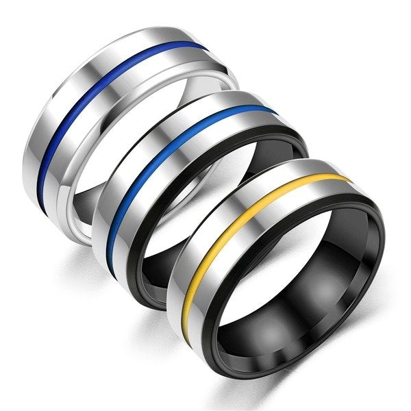 Wholesale Stainless Steel Blue Wire Ring JDC-RS-TS033 Rings 腾穗 Wholesale Jewelry JoyasDeChina Joyas De China