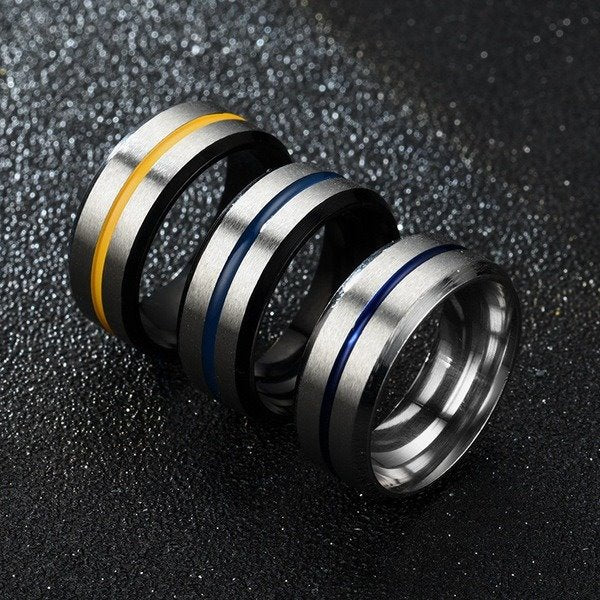 Wholesale Stainless Steel Blue Wire Ring JDC-RS-TS033 Rings 腾穗 Wholesale Jewelry JoyasDeChina Joyas De China