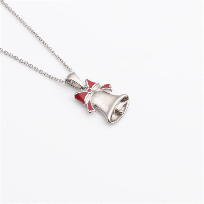 Wholesale stainless steel Christmas tree bell Snowman Pendant Necklace JDC-NE-ML059 NECKLACE JoyasDeChina A bell Wholesale Jewelry JoyasDeChina Joyas De China