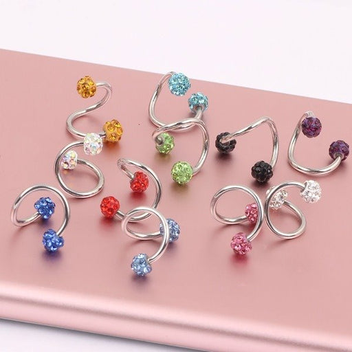 Wholesale stainless steel colorful Rhinestone ball ear studs JDC-ES-Fanp001 Piercings 梵佩 Wholesale Jewelry JoyasDeChina Joyas De China