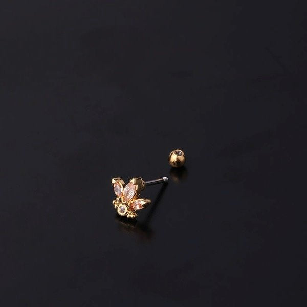 Wholesale stainless steel copper inlaid zircon Ear studs single MOQ≥2 JDC-ES-HengS012 Piercings 亨森 Wholesale Jewelry JoyasDeChina Joyas De China
