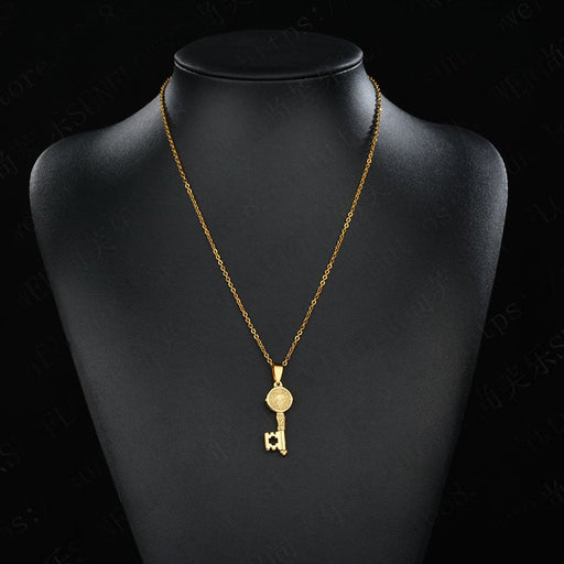 Wholesale Stainless Steel Cross Key Necklace JDC-NE-RXSFL019 Necklaces 尚芙乐 Wholesale Jewelry JoyasDeChina Joyas De China