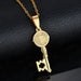 Wholesale Stainless Steel Cross Key Necklace JDC-NE-RXSFL019 Necklaces 尚芙乐 gold Wholesale Jewelry JoyasDeChina Joyas De China
