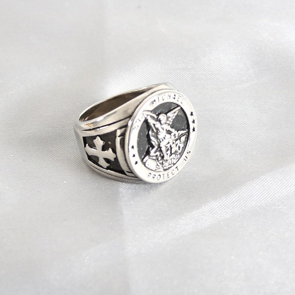 Wholesale Stainless Steel Cross Knight Rings JDC-RS-MRD042 Rings 美日德 Wholesale Jewelry JoyasDeChina Joyas De China