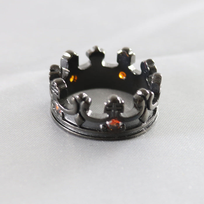 Wholesale Stainless Steel Crown Rings JDC-RS-MRD004 Rings 美日德 black 7 Wholesale Jewelry JoyasDeChina Joyas De China