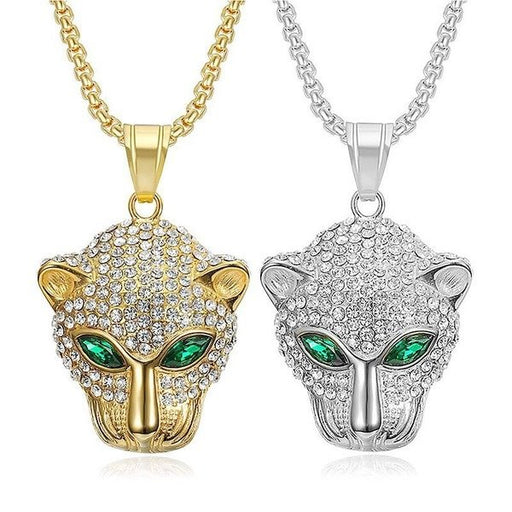 Wholesale stainless steel diamond leopard head necklace JDC-NE-FY011 Necklaces 福友 Wholesale Jewelry JoyasDeChina Joyas De China