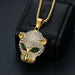 Wholesale stainless steel diamond leopard head necklace JDC-NE-FY011 Necklaces 福友 Gold single pendant Wholesale Jewelry JoyasDeChina Joyas De China