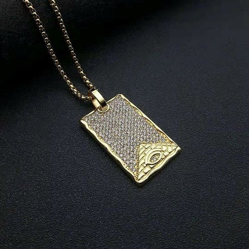 Wholesale Stainless Steel Diamond Pyramid Necklace JDC-NE-FY022 Necklaces 福友 Wholesale Jewelry JoyasDeChina Joyas De China