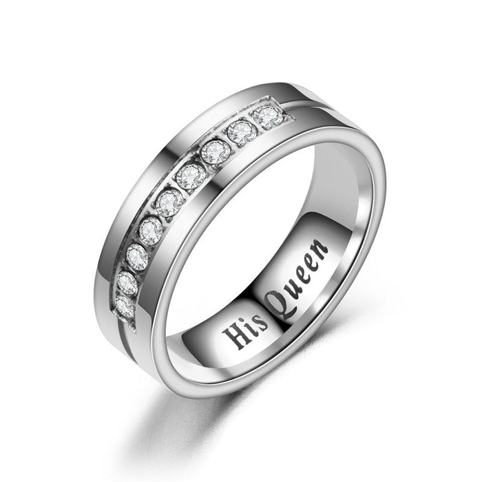 Wholesale stainless steel diamond ring JDC-RS-TS037 Rings 腾穗 Diamond HIS QUEEN 5# Wholesale Jewelry JoyasDeChina Joyas De China