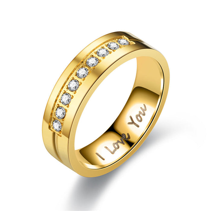 Wholesale stainless steel diamond ring JDC-RS-TS076 Rings 腾穗 gold 5# Wholesale Jewelry JoyasDeChina Joyas De China