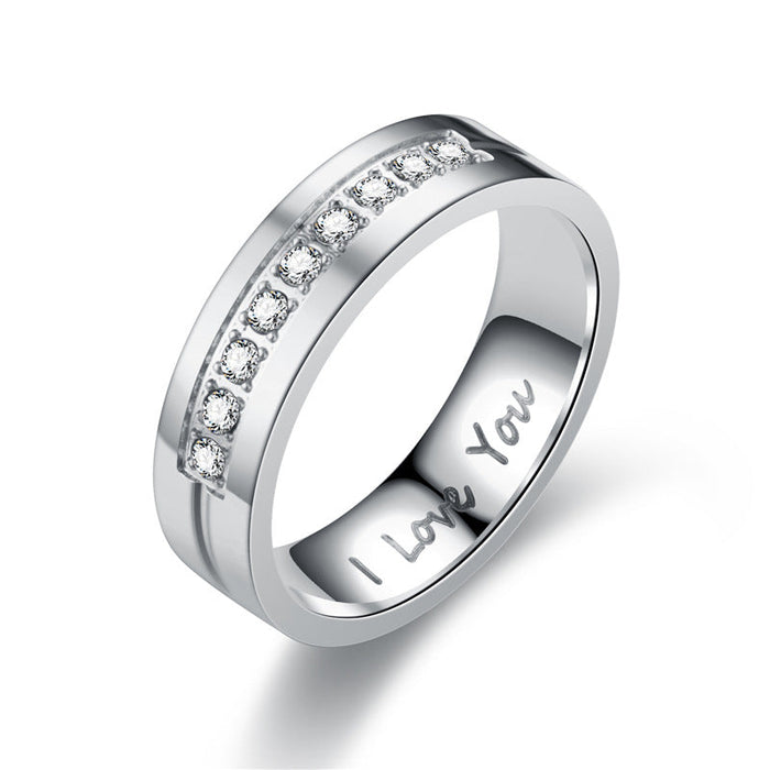 Wholesale stainless steel diamond ring JDC-RS-TS076 Rings 腾穗 Steel color 5# Wholesale Jewelry JoyasDeChina Joyas De China