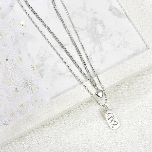 Wholesale stainless steel double-layer shaped necklace JDC-NE-YinX036 NECKLACE 伊杏 Wholesale Jewelry JoyasDeChina Joyas De China