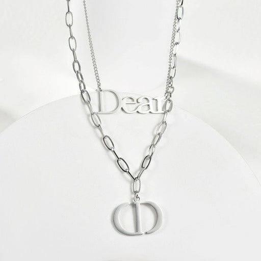 Wholesale stainless steel double necklace JDC-NE-YinX029 NECKLACE 伊杏 Wholesale Jewelry JoyasDeChina Joyas De China